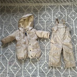 Girls 18-24 month bib snow pants and winter coat. Amazing quality and condition